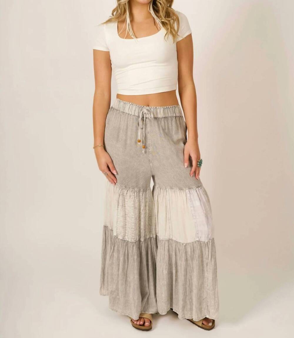 NEW YOUNG THREADS lightweight boho wide leg pants in grey